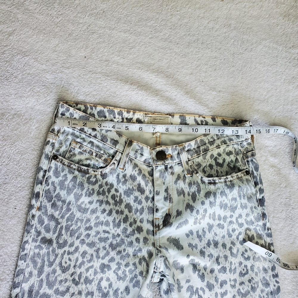 Current/Elliott The Stiletto Bleach Out Leopad Denim Jeans Grey 27 Animal Print - Picture 7 of 9